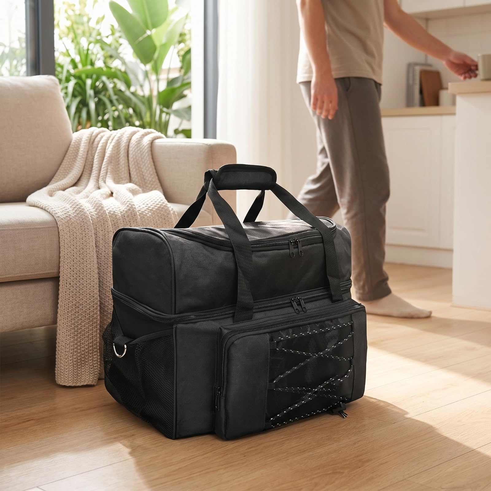 Borsa da Bowling con Divisorio Durevole Borsa da Bowling con Cuscino in Schiuma Regolabile per Torneo