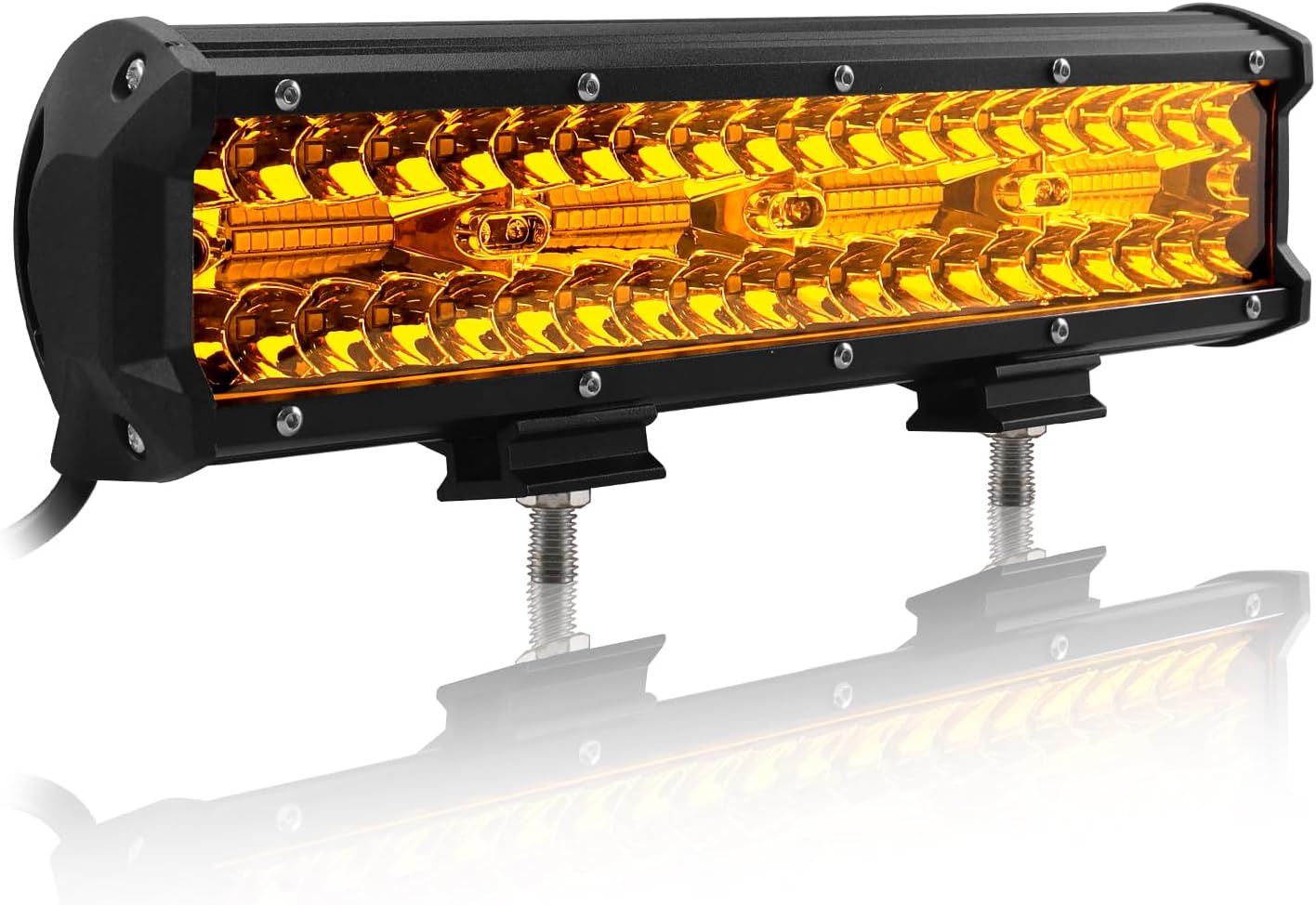 Erato 7 inch Led Light Bar 240W 24000LM Off Road Lights Bar Work Light Spot Flood Combo Beam Fog Driving Lights Pods for Truck ATV UTV SUV Boat IP68 Waterproof Yellow