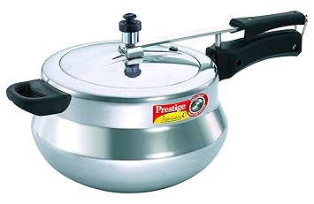 Prestige Nakshatra Plus Induction Base Aluminium Inner Lid Pressure Handi, 5 Litres, Silver