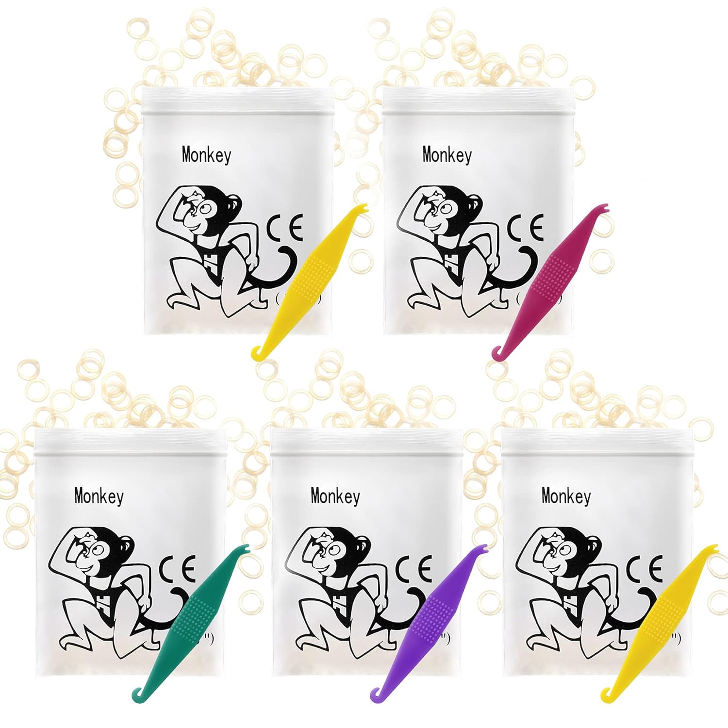 Orthodontic Elastic Rubber Bands 500 Pcs (3.5 Oz, 3/8