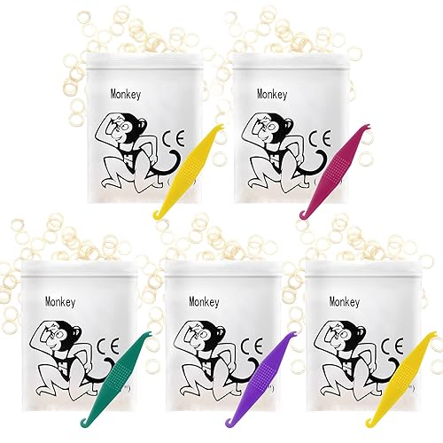 Bandas de goma elásticas para ortodoncia, 500 unidades (3.5 onzas, 38 pulgadas), alisador de dientes de goma con 5 unidades de lugares elásticos,