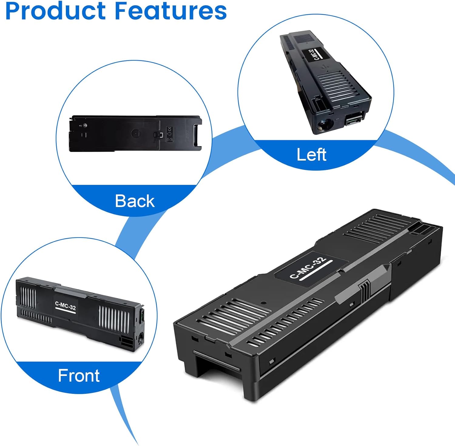 Compatible MC-32 Maintenance Cartridge Replacement for Canon imagePROGRAF TC-20 TC-20M TC-5200 TC-5200M Large Format Printers, MC32 Maintenace Cartridges Box (1 Pack)