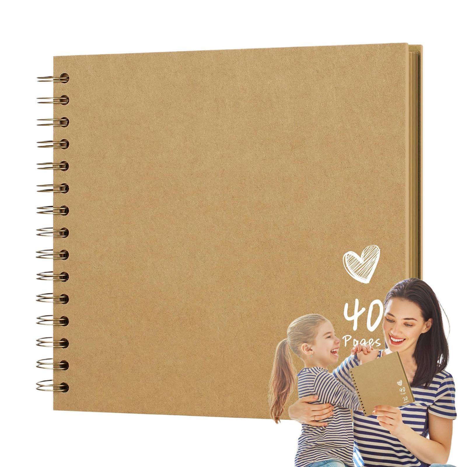 Album Fotografico Fai Da Te In Carta Kraft 29,5x19,2 Cm | 40 Pagine Per 160 Foto 4x6 | Scrapbook Per Matrimonio, Viaggi E Ricordi | Regalo Personalizzabile