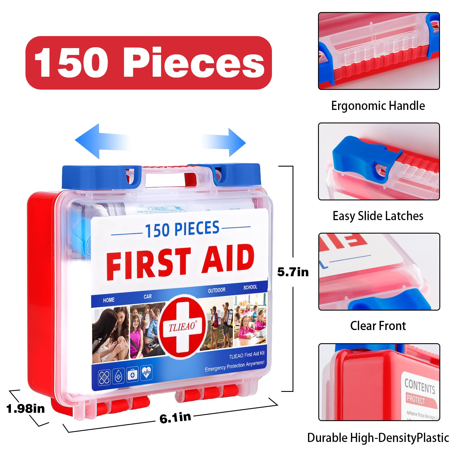 Mini First Aid Kit - 150 Pieces, All-Purpose Portable — Amazon image 3