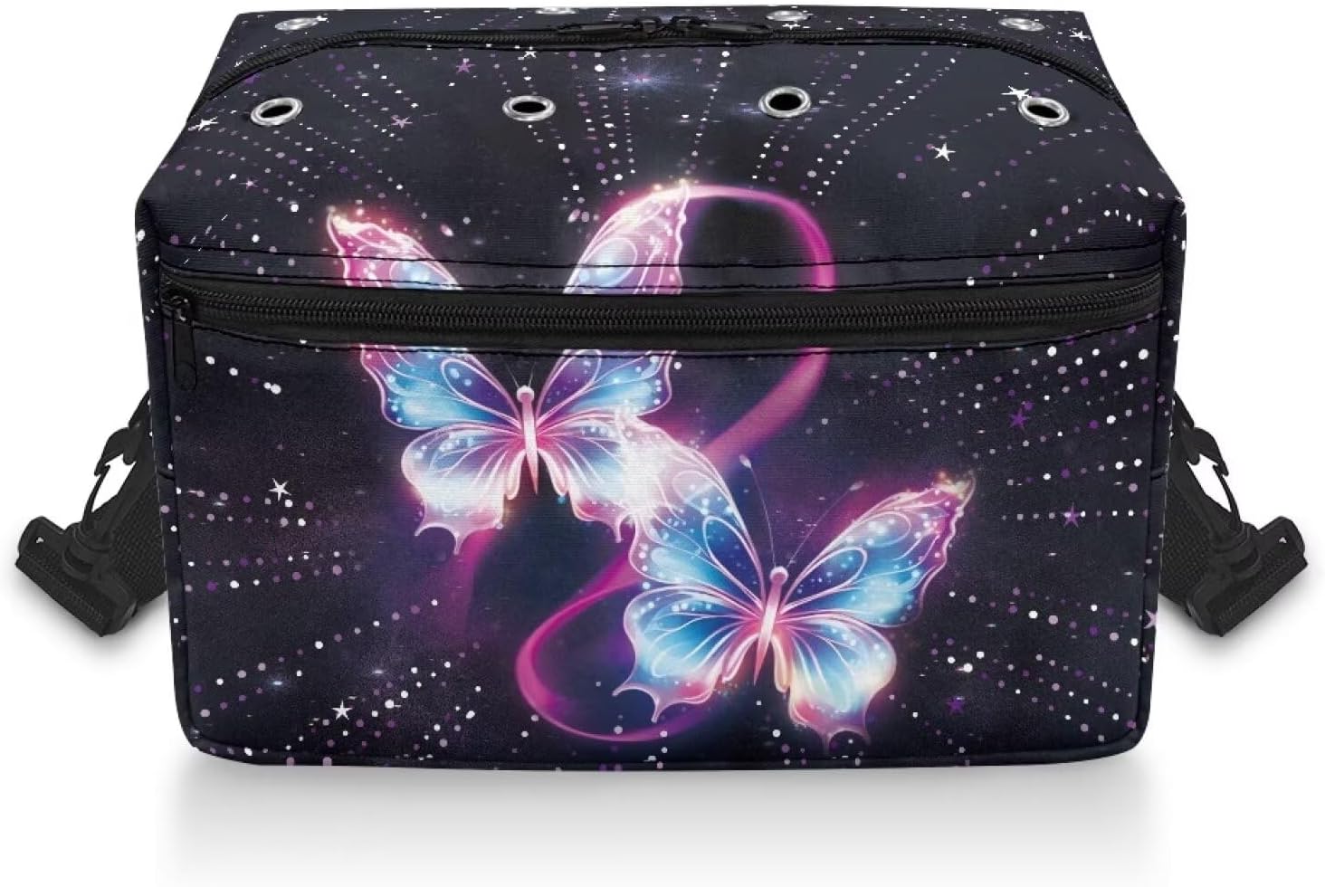 Kathyboom Butterflies Yarn Storage Bag Knitting Bag Crochet Bag Organizer, Water Resistant Yarn Bag for Knitting Accessories, Crochet Hooks, Knitting Needles