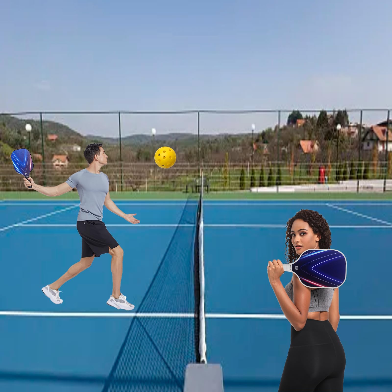 Amazon | 2024 ピックルボールパドルセット2、ホワイトラケット1個と