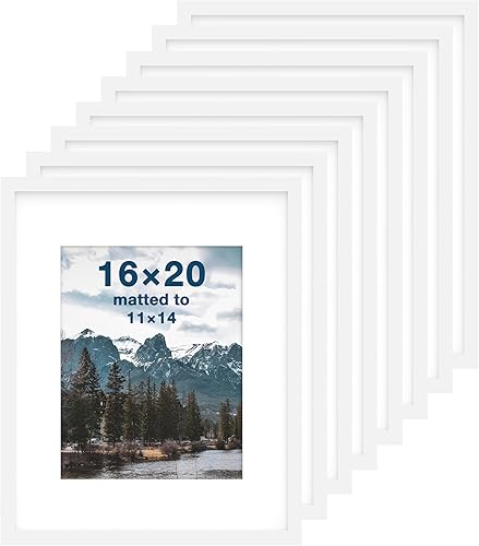 Vista 84 de FrameWorks Marcos de fotos clásicos de madera de 12 x 16 a 8 x 12 pulgadas con vidrio templado, roble dorado, paquete de 6