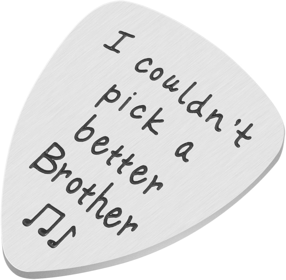 Birthday Gifts for Brother, Stainless Steel I Couldn't Pick A Better Brother Guitar Pick Jewelry - Image 4
