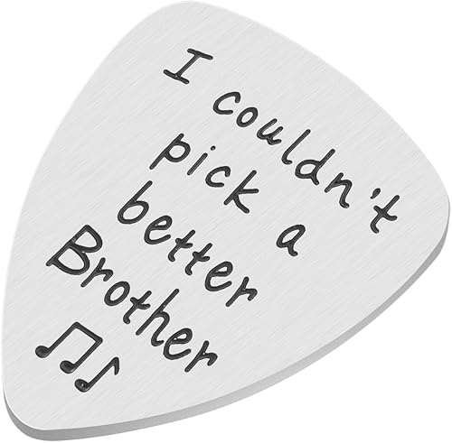 Miniatura 3 de Regalos de cumpleaños para hermano  Acero inoxidable I Couldn't Pick A Better Brother Guitar Pick A Better Brother, regalo único de cumpleaños para