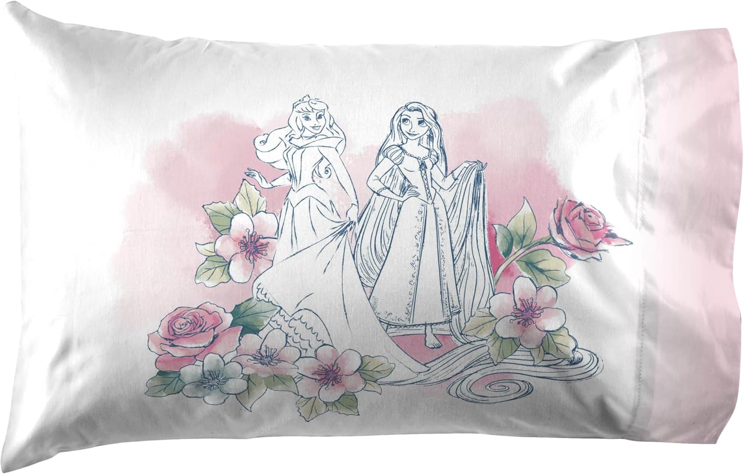 Jay Franco Kids Sheet Set with Fitted, Flat Sheets & Pillow Cover - Ultra-Soft Bedding with Pillowcase for Room Decor, Pink - Disney Princess, 4 Piece Full - Image 3