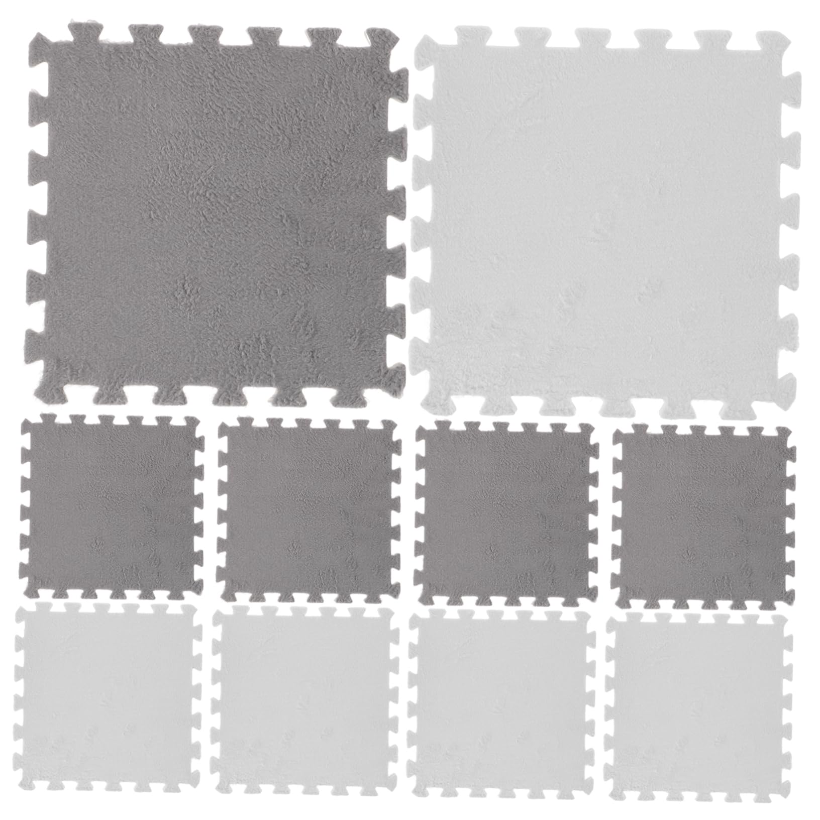 Dalles puzzle mousse pelucheuse : le tapis de sol confort pour l'éveil sécurisé de bébé