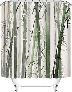 Green Bamboo Shower Curtains Green Spring Botanical Plants Bathroom Curt...