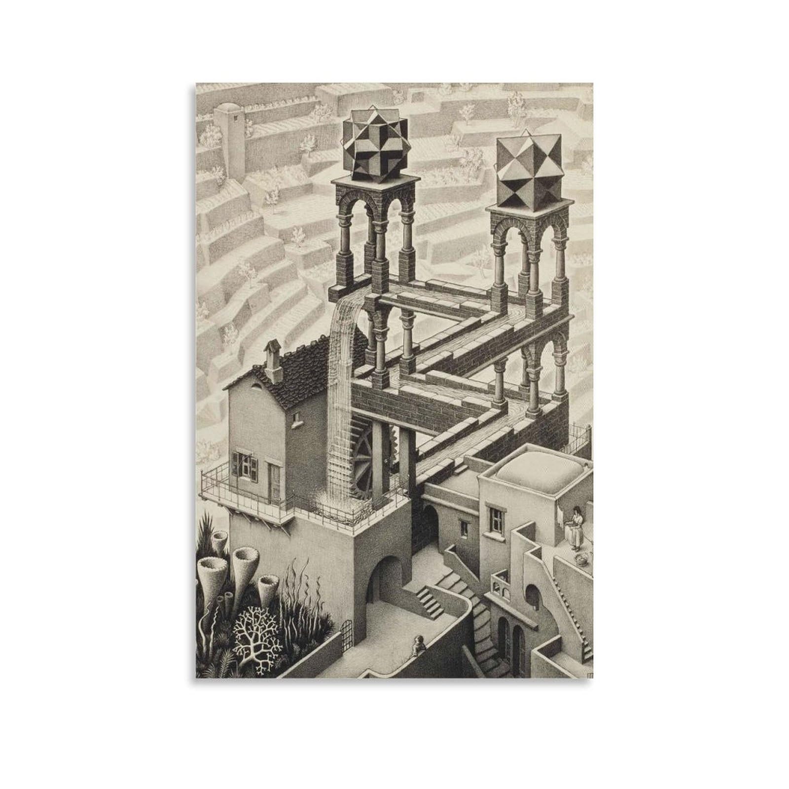 MC Escher Print Painting (6) Picture Print Canvas Poster Wall Paint Art Posters Decor Modern Home Artworks 24x36inch(60x90cm)