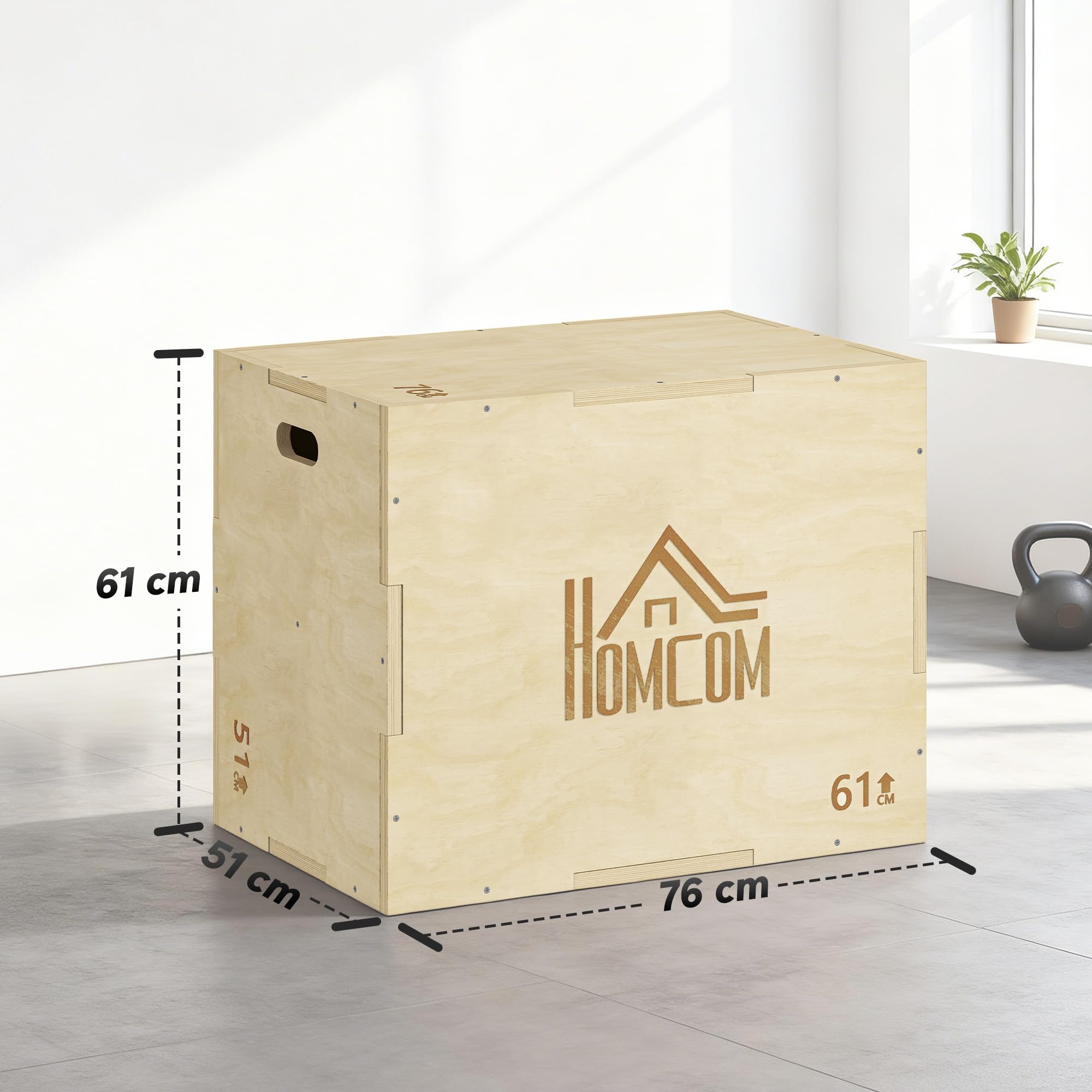 HOMCOM Box Jump pliométrie 3 en 1 Appareil boîte à Saut Musculation Fitness & entraînement croisé plyobox pour Box Training en Bois