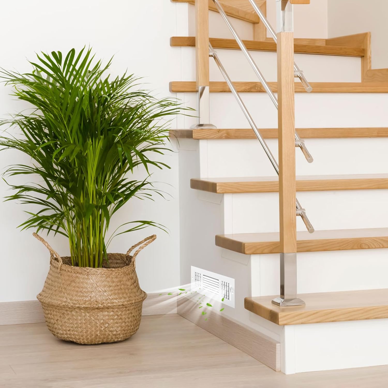 8 Set 10 x 4 Inch Air Ceiling Vent Covers 3 Way with Magnetic Floor Vent Mesh Covers Sidewall Wall Ceiling Register 3 Way Vents Air Conditioner Ac Vent Cover for Home Bathroom Office Toilet