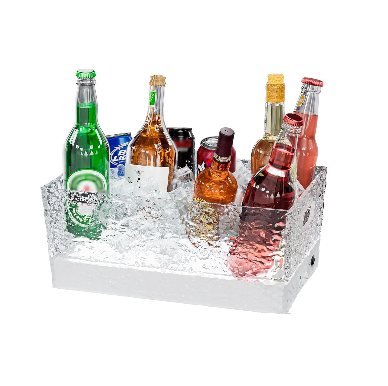 DuvinDD Cubitera grande transparente de 15 l/4 galones para champán, champán, cerveza, vino y cócteles