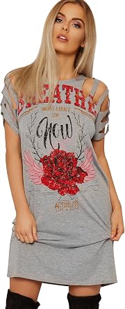 Ripped T-Shirt Dress Top 