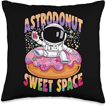Astrondonut Sweet Space for a Astronauts With Donut Throw Pillow