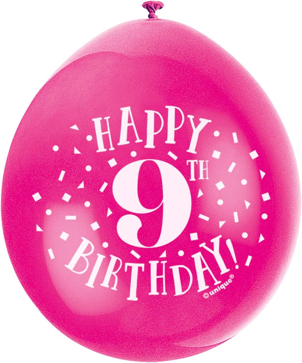 Happy 9th Birthday Assorted Colors Latex Balloons (22cm) Pack of 10 - Festive & Fun Party Decorations, Orange - Image 3