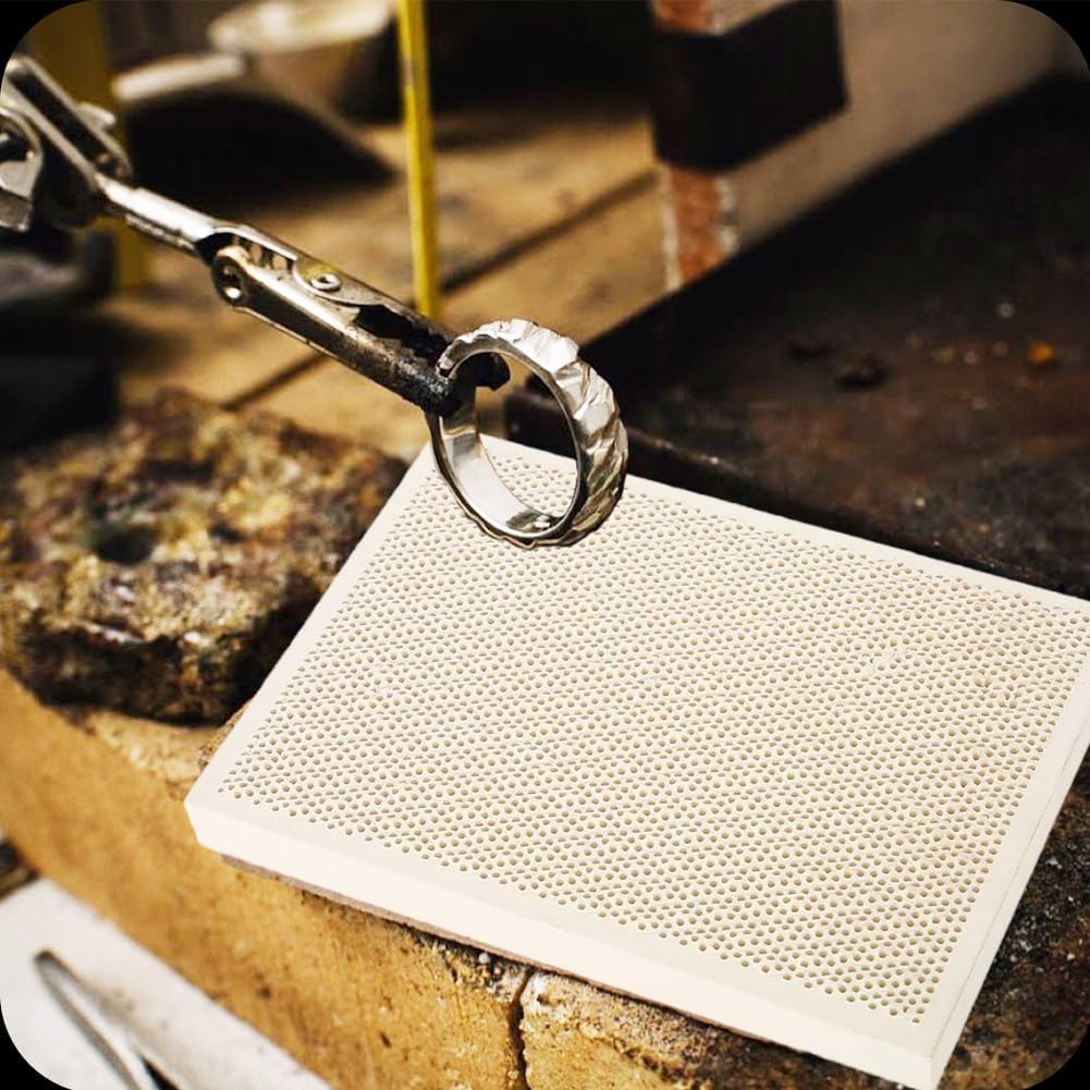 Joyzan Ceramic Honeycomb Soldering Board, Jewelry Honey Comb Solder Block Jeweler Making Heating Parts Fire Plate Paint Printing Drying Panel Heater Burning Tools Replacement Melting Casting Gold