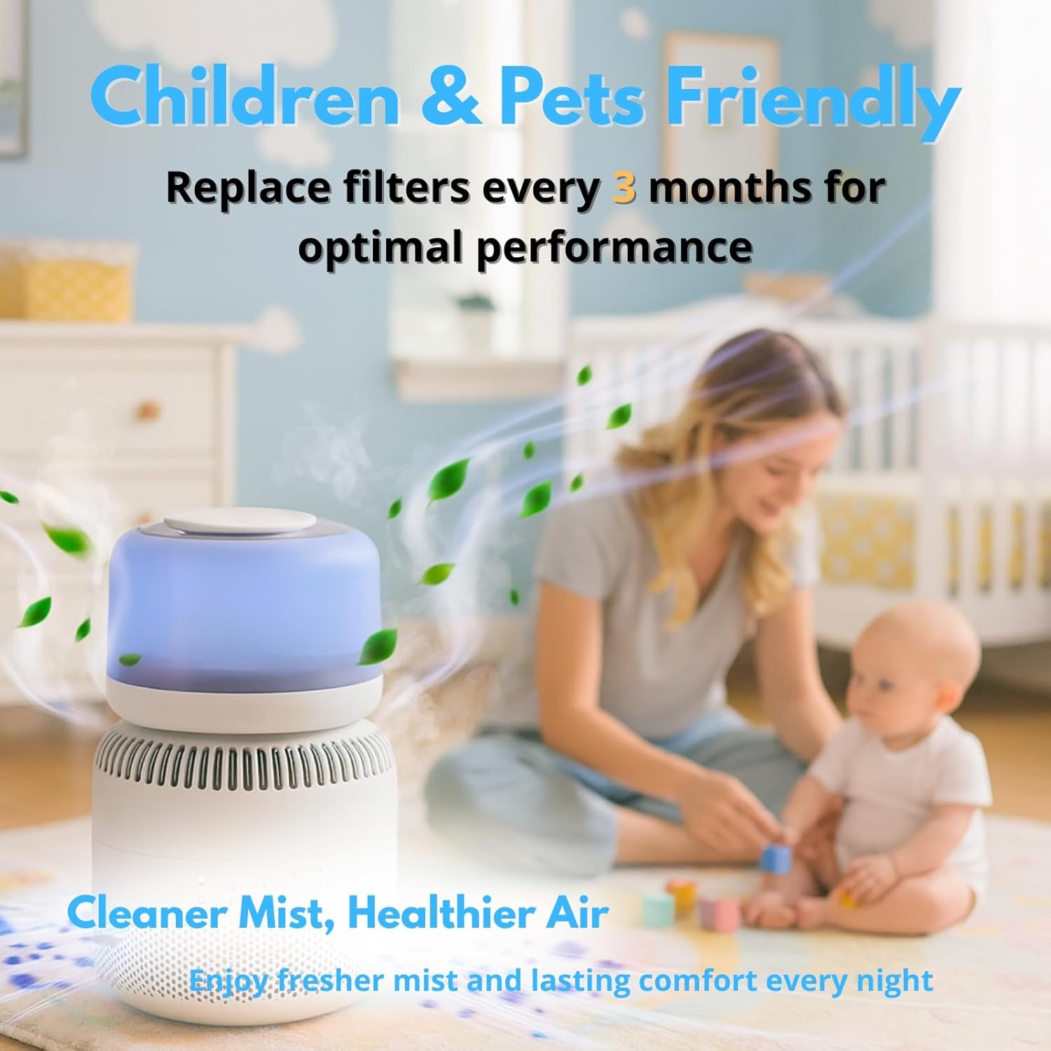 Nispira HEPA Air Filter Replacement Compatible with LEVOIT Sprout Evaporative Humidifier LEH-B381S, Part LRF-B381-WNA, 2 Packs