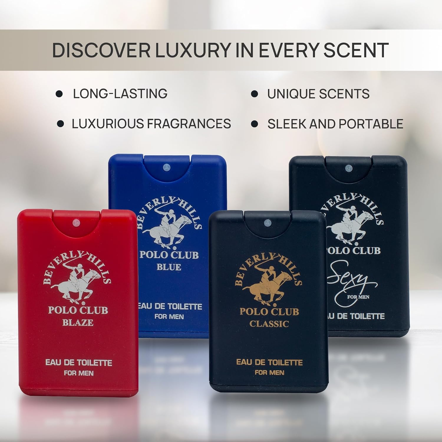 Beverly Hills Polo Club MENS 4PC 20ML POCKET SPRAY - ORIGINAL STRIPED - CONTAINS BLAZE/CLASSIC/BLUE/SEXY - Image 7