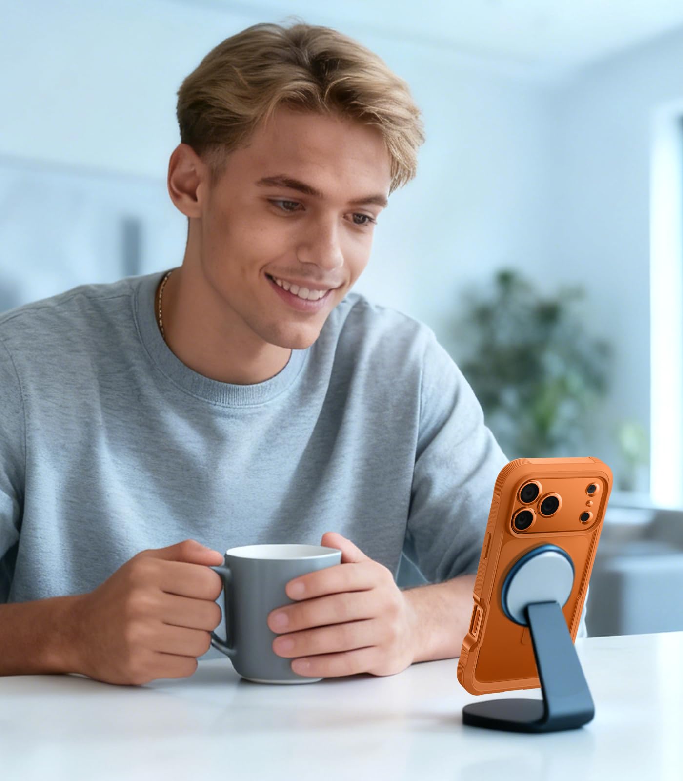 Diaclara für iPhone 17 Pro Hülle mit MagSafe, Militärschutz 360 Grad Vollschutz Schutzhülle mit integrierter Displayschutzfolie und Kameraschutz, Handyhülle Case für iPhone 17 Pro 6,3",Orange