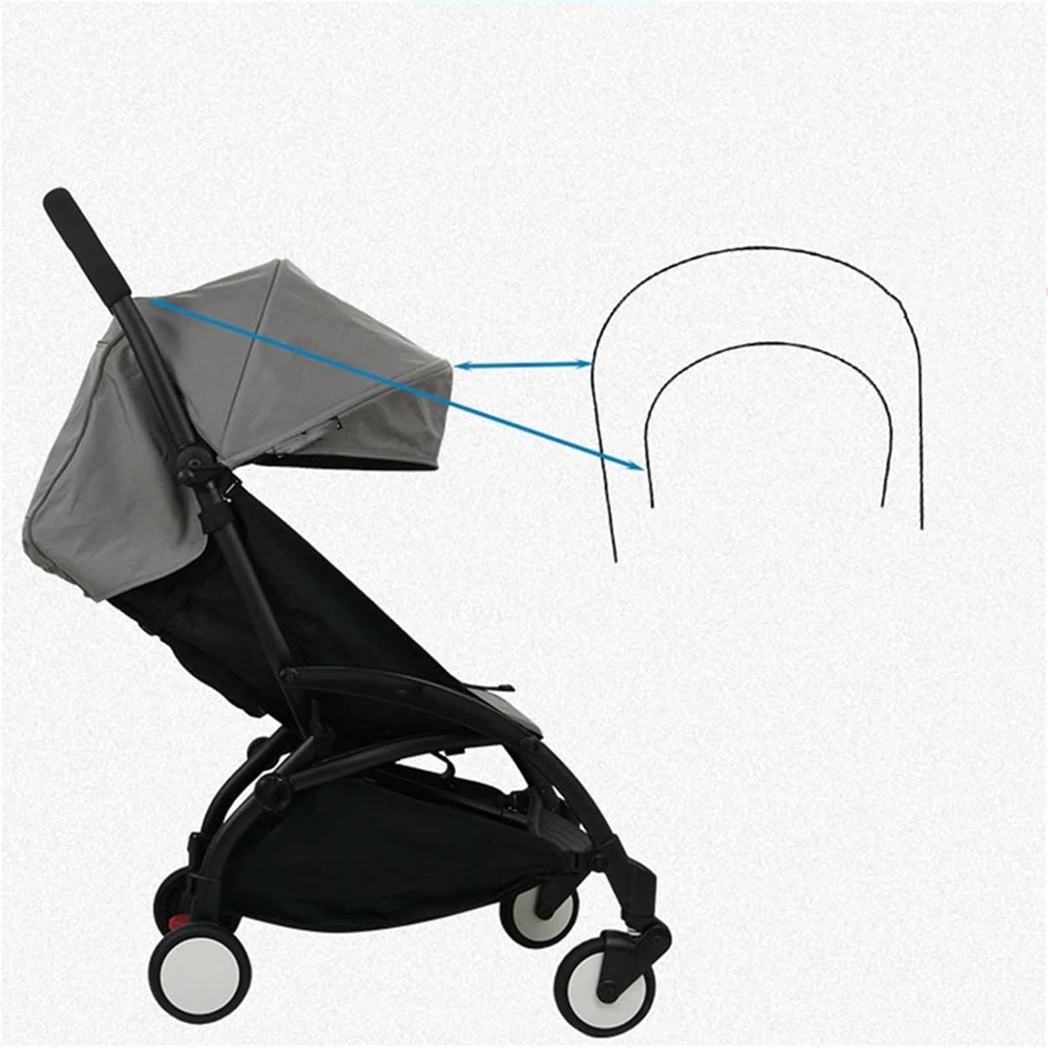 Iron Frame for Yoyo Strollers Sun Protections Pram Top Stents Support Bracket Baby Cart Guard Stand