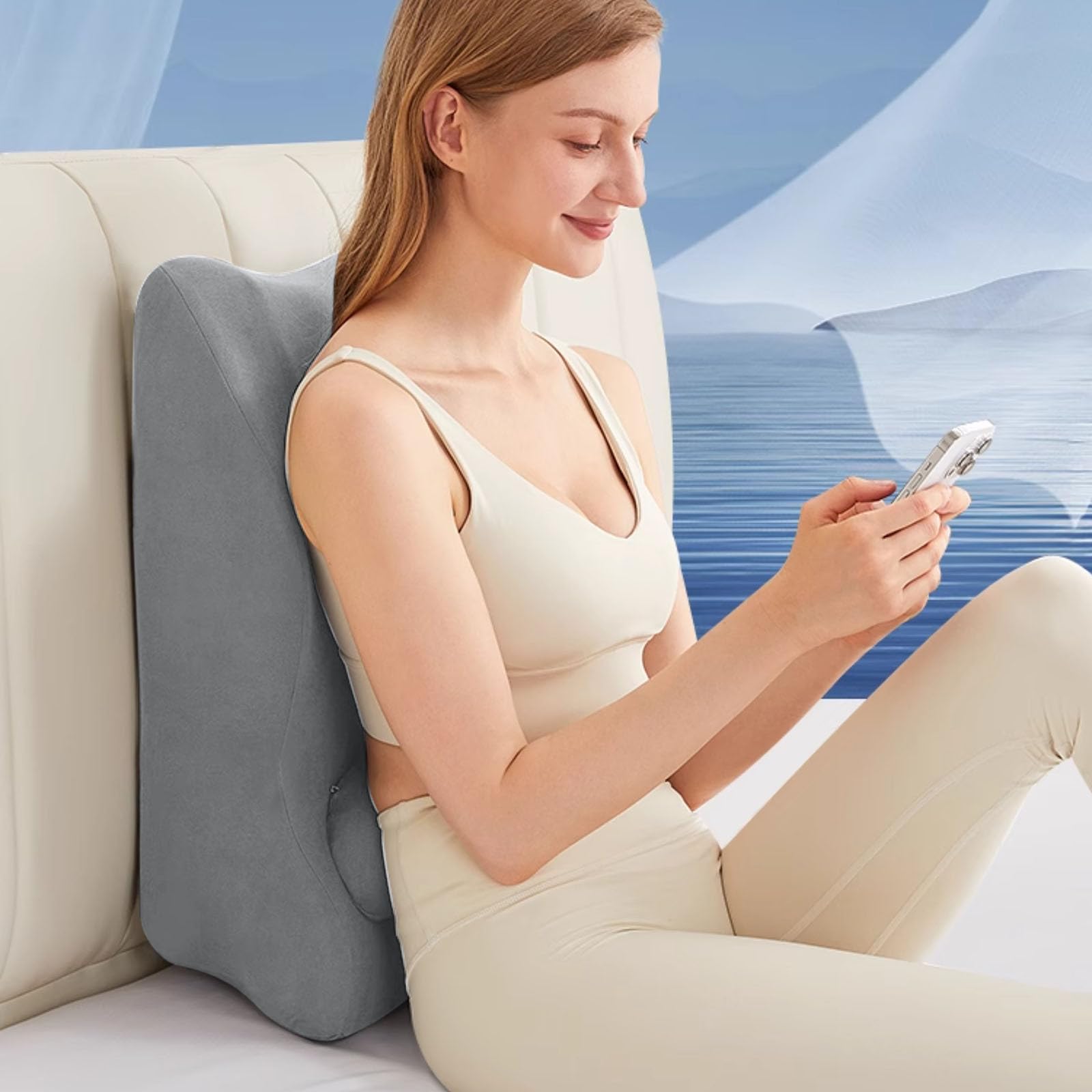 Coussin sexuel pour couples - Coussin triangulaire doux - Avec fonction de soutien - En mousse à mémoire de forme - Coussin lombaire ergonomique support postural pour la colonne vertébrale - Position