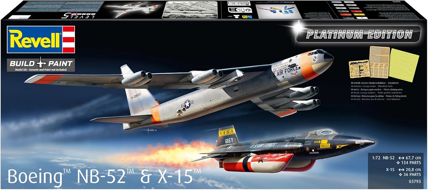 Revell 03793 B-52D Stratofortress Platinum Edition Aircraft 1:72 Scale Unbuilt/Unpainted Plastic Model Kit