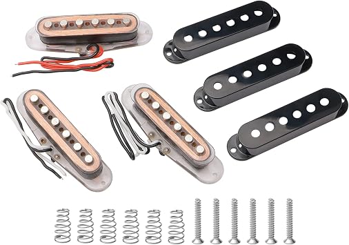Swhmc SSS Single Coil Pickup Set for Strat Style Guitar - Copper & Black Neck/Middle/Bridge, 5.75K-6.25K Output