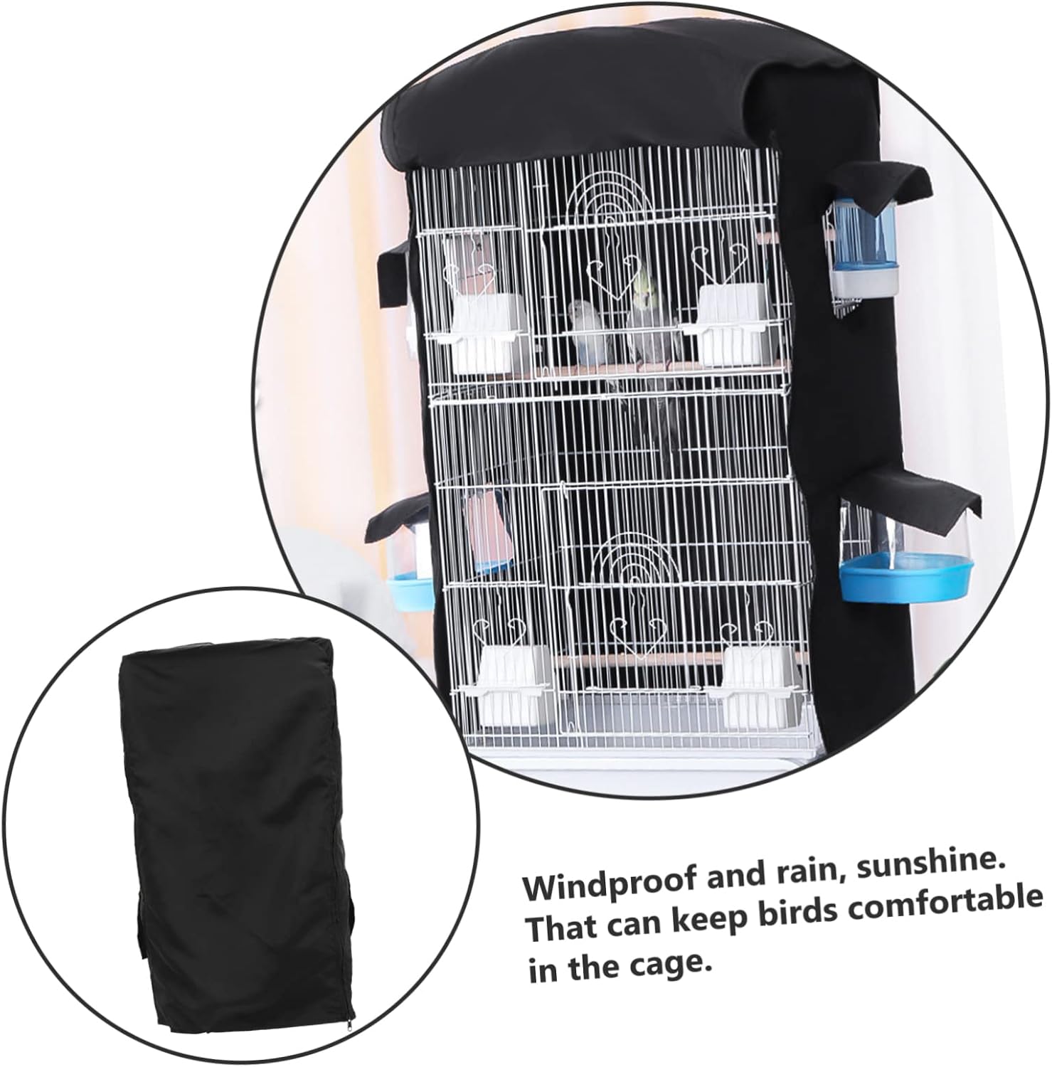 KOMBIUDA Breathable Bird Cage Cover Blackout Protective Birdcage Cover for Parrots and Birds Washable Reusable Cage Accessory to Reduce Distractions and Aid Sleep