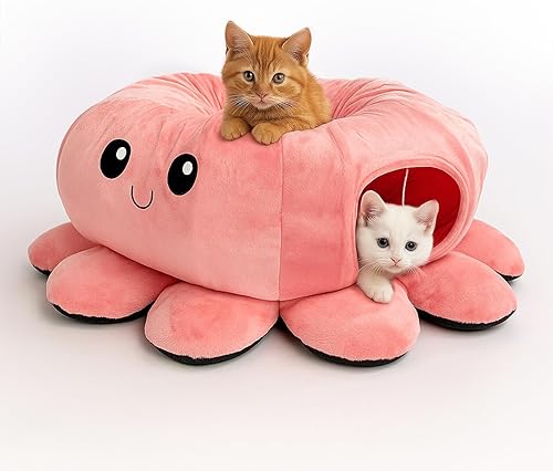 Vista 11 de Cama túnel para gatos con 20 juguetes para gatos, túnel de juego plegable para gatos de interior, juguetes para gatitos de interior