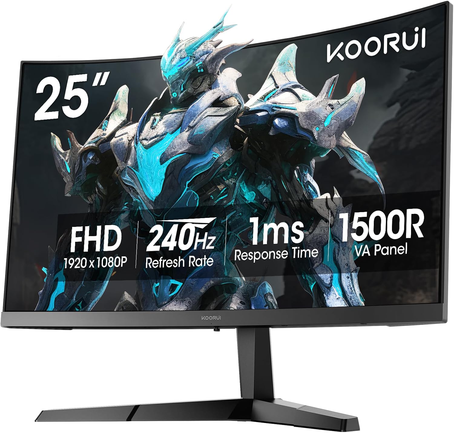 KOORUI 25 Inch Curved Gaming Monitor 240Hz FHD 1080P Pc Monitor,…