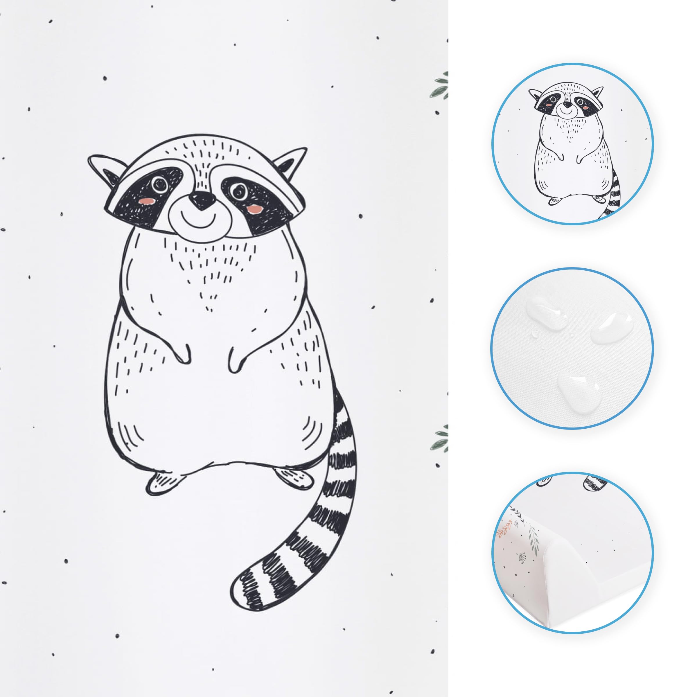 Baby Comfort Soft Base Newborn Baby Changing Unit Mat with Raised Edges 50x70 cm (Raccoon) in use