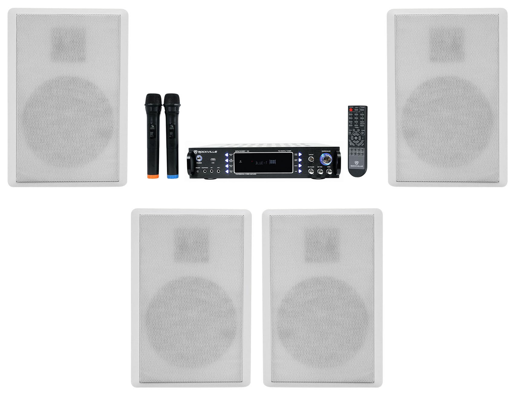 Amazon.com: Rockville Bundle: RPA70WBT V2 1000w 2-Ch USB Bluetooth
