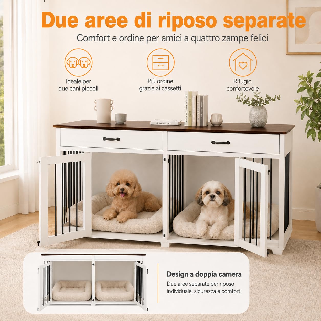 Gabbia XXL per Cani di Grandi Dimensioni - Box con 2 Ante per Interni e Trasporto, Tavola in PB + Ferro da Stiro, 164 x 80 x 60 cm, in Metallo