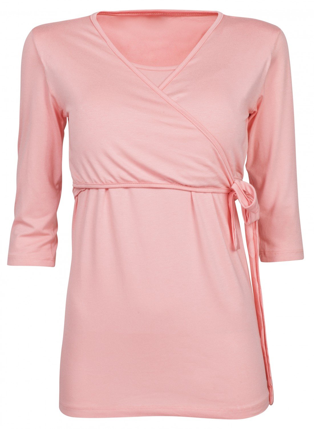 HAPPY MAMA Donna T-Shirt Bolero prémaman per L'Allattamento Camicia Maglia. 458p (Albicocca, IT 40, S)