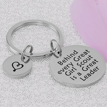 Kivosliviz Scout Keychain Behind Every Great Scout is a Great Leader Troop Leader Jewelry Gift