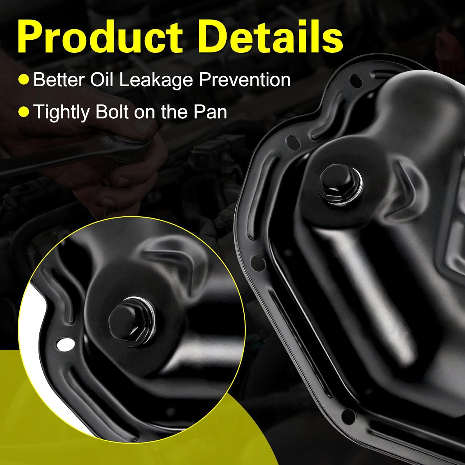 Lower Engine Oil Pan, Compatible with 2007-2016 Nissan Altima, 2009-2016 Murano, 2011-2014 Quest, 2013-2016 Pathfinder ＆ Infiniti 2013 JX35, 2014 QX60, 3.5L, Replace# 11110-JA10B