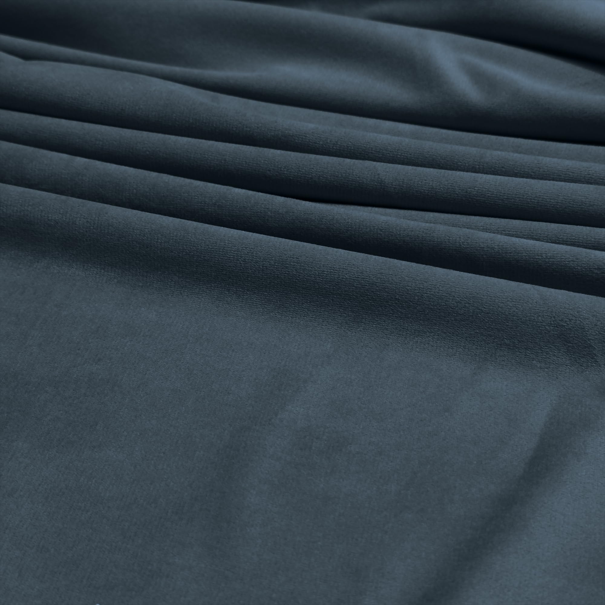 Luxury Velvet Upholstery Fabric – Soft Sheen 100% Polyester, 225 GSM Knitted Backed – Midnight – 2 Metre (200cm x 148cm)