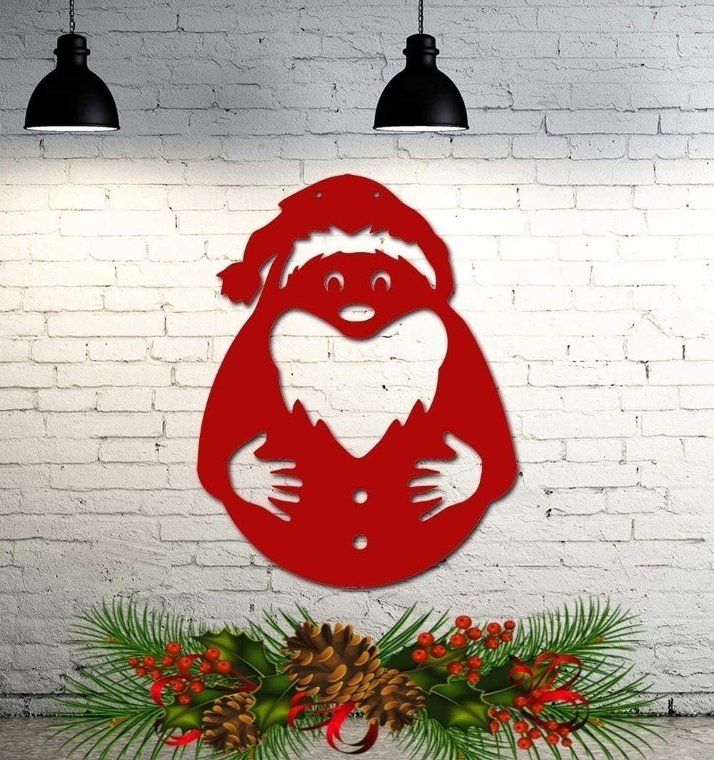 Santa Claus Christmas Ornament Indoor/Outdoor Decoration - 14 inches wide x 18 inches high - Custom Metal Sign Metal Made in USA