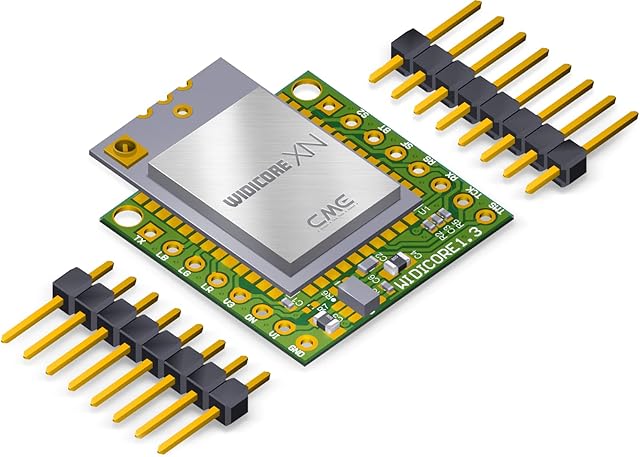 CME WIDI Core XN - inteligentna (BLE) płytka typu breakout, która implementuje Premium MIDI przez Bluetooth Low Energy opracowany przez CME z zewnętrznym złączem antenowym i nieobsadzonym nagłówkiem pinowym