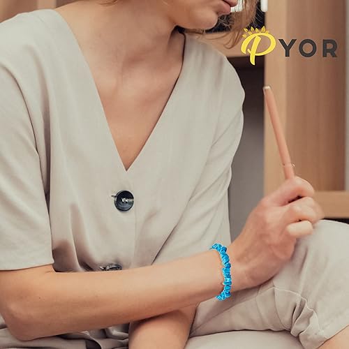 Vista 71 de PYOR Crystal Beads Bracelet Natural Gemstones Chakra Healing Crystals Charm Bracelets Wealth Prosperity Stone Spiritual Gift