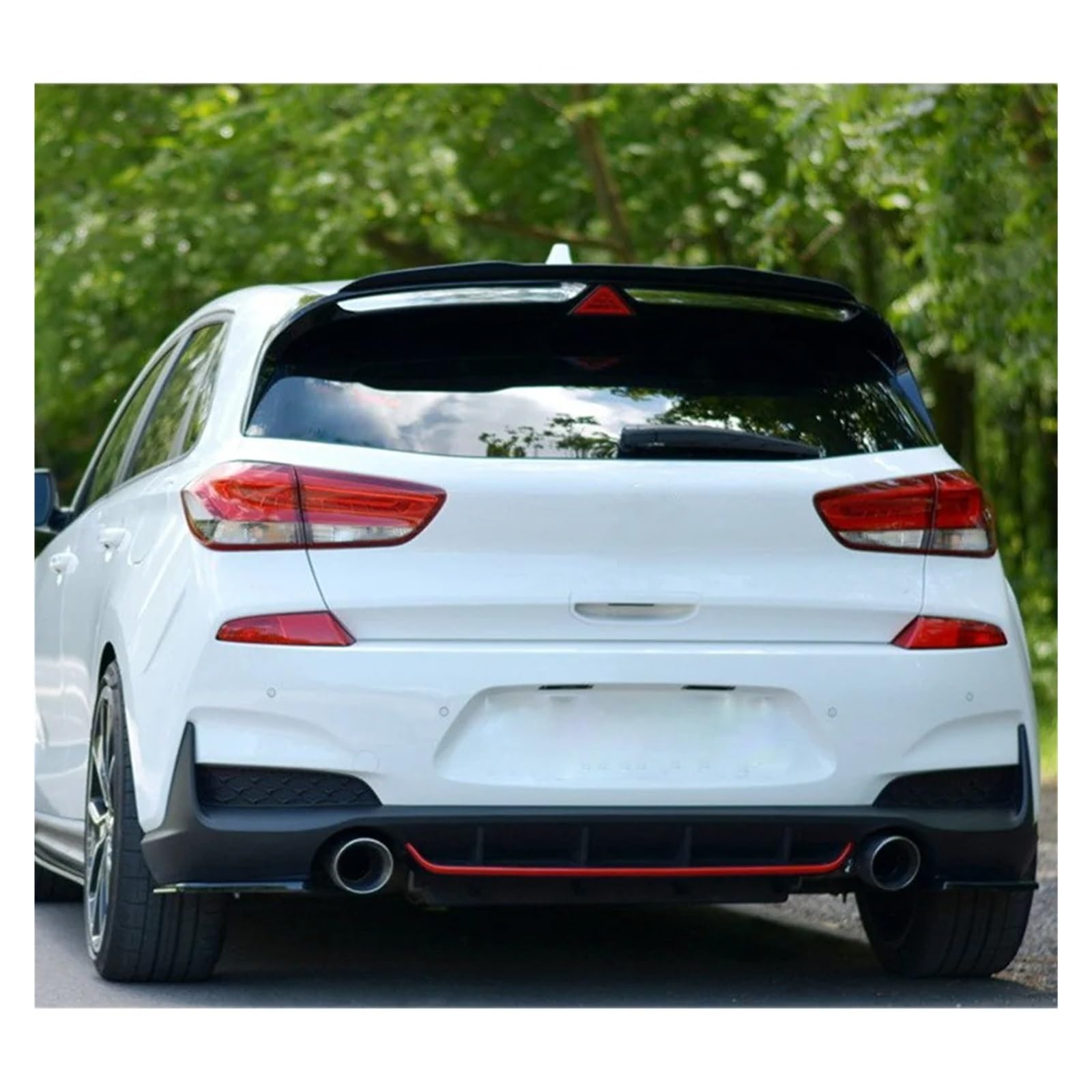 Alerón Alerón Trasero para Techo Coche Tiras Decorativas para Hyundai I30 N MK3 I30N Hatchback 2017 2018 2019 2020 Lip Wing Spoiler(B Glossy Black)