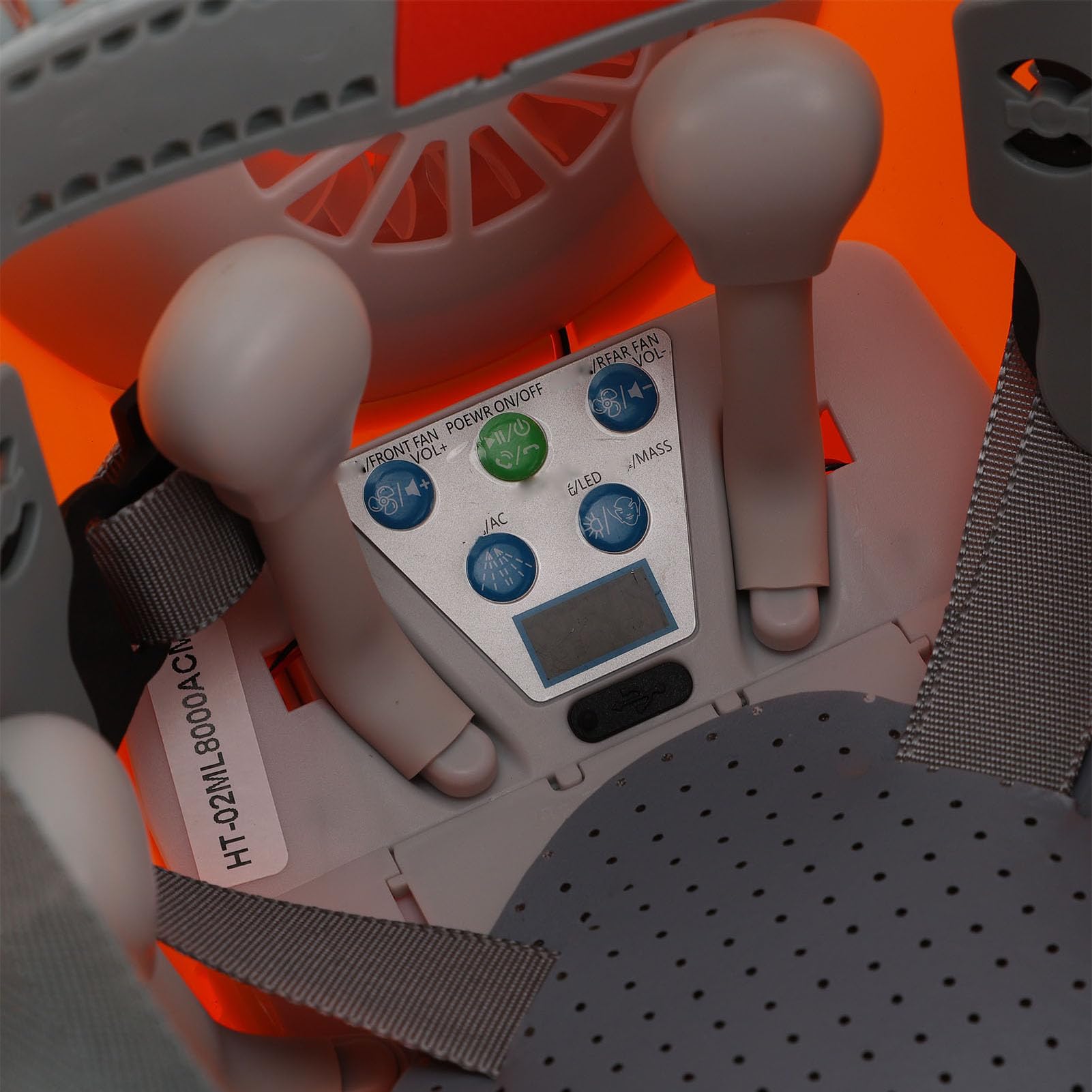 Topiky Elmetto di Raffreddamento, Casco Ad Energia Solare da 8000 MAh con Doppia Ventola Bluetooth, Casco di Sicurezza Antipioggia per Lavori Industriali Edili
