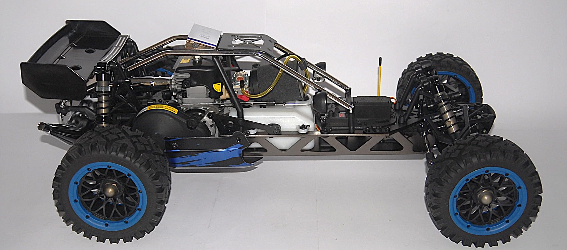 Auto RC 1/5 Baha Baja 36cc 2WD Off Road Blu – Auto RC a Benzina Versione Speciale AS Hobby con Cerchioni Scomponibili 20 Raggi e Gomme All Terrain Incollate – 2.4 GHz