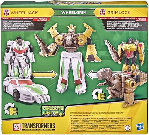 Miniatura 9 de Transformers Bumblebee Cyberverse Adventures Dinobots Unite Toys Dino Combiners Wheelgrim Paquete de 2 figuras de acción, a partir de 6 años, 4.5