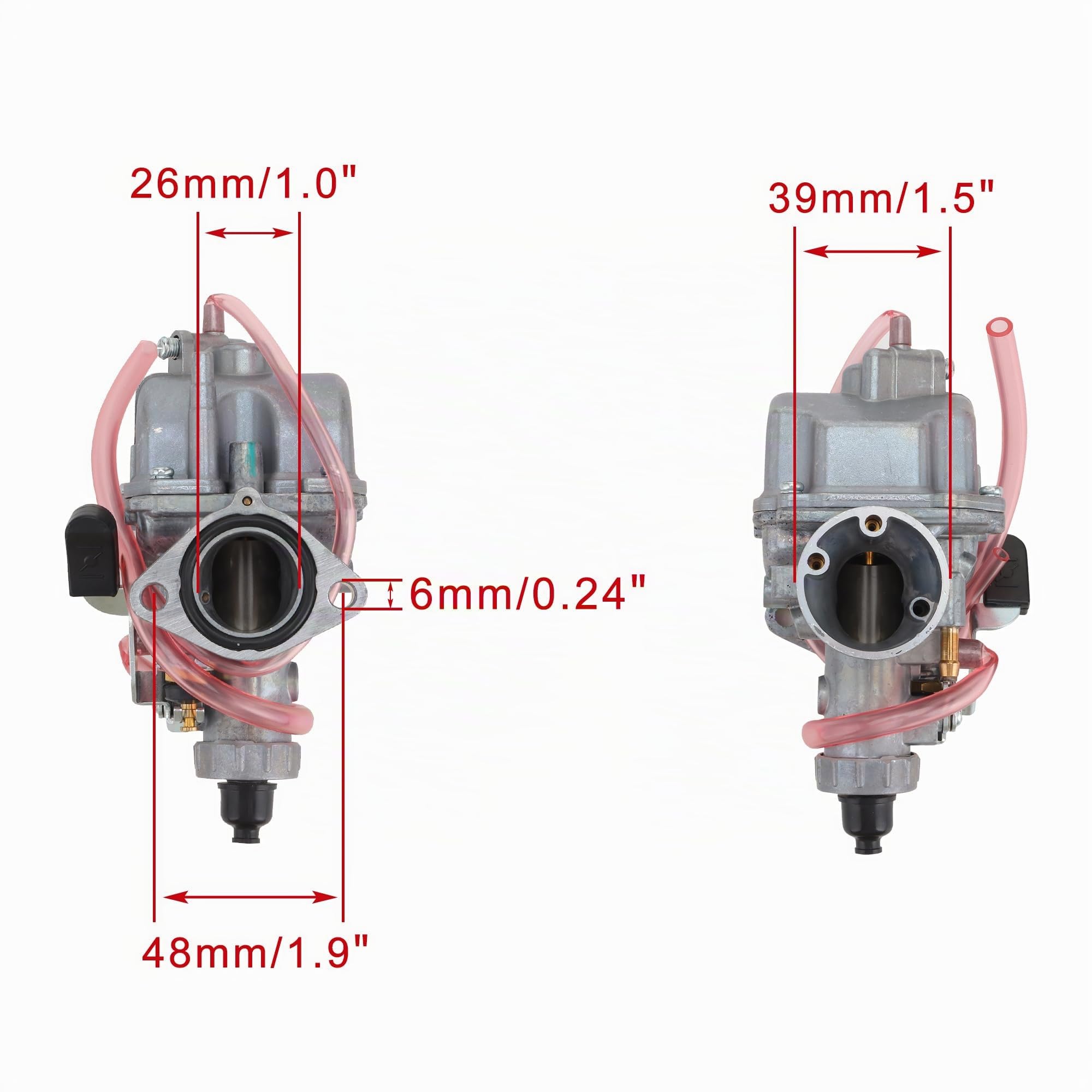 WOOSTAR 26mm Carburador VM22 con Filtro de Combustible Tubo Gasolina Ingesta Maniquí Juntas Reemplazo para Predator 196cc 212cc Coleman CT200U BT200X KT196 GX160 GX200 6.5hp Motor Mini Bike Rojo