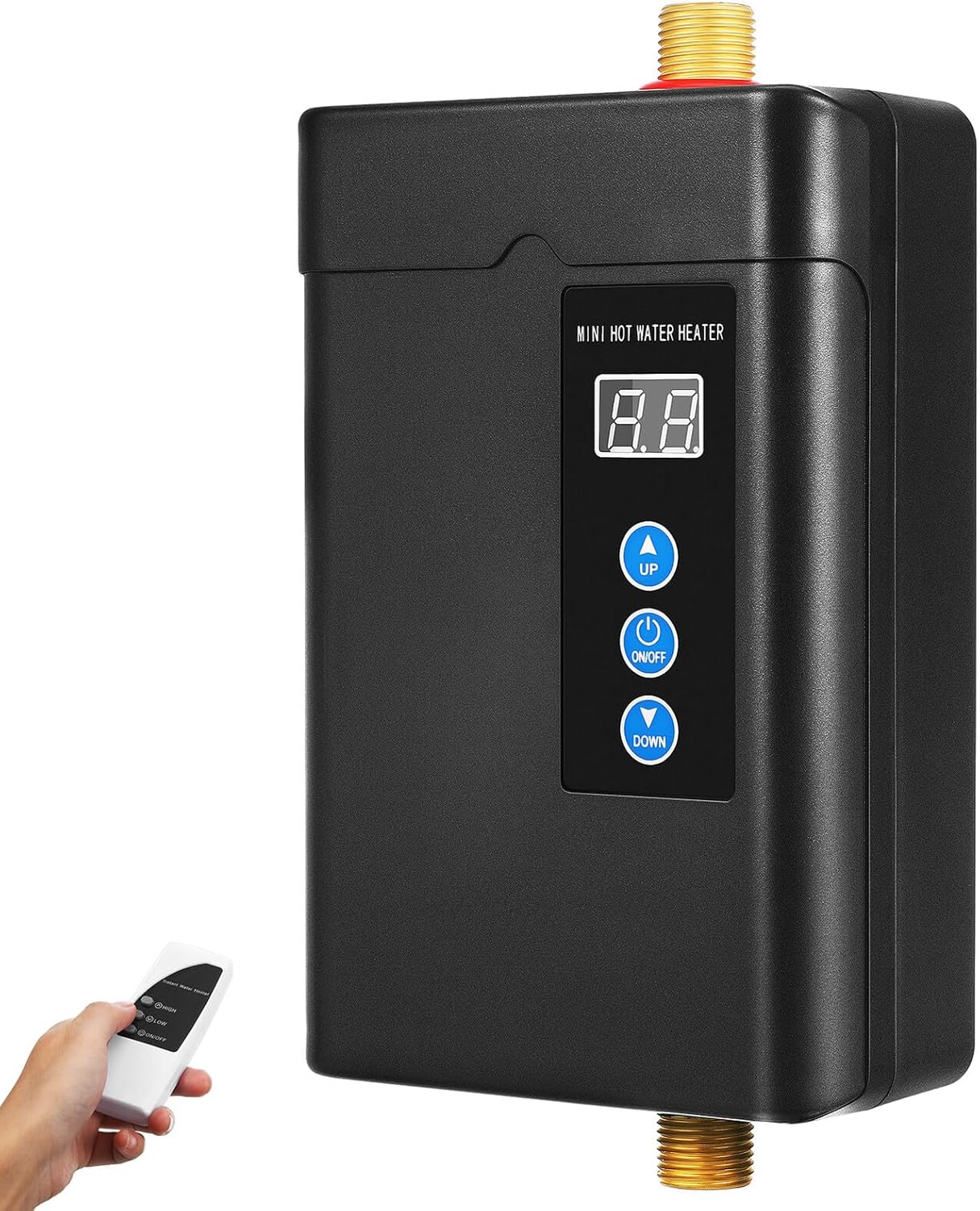 TEHAUX Instant Small Electric Water Heater Portable Tankless Water Heater with US Plug Rapid Warm-up Space-saving Design for Kitchen Bathroom Recreational Vehicle Suitable with Multiple